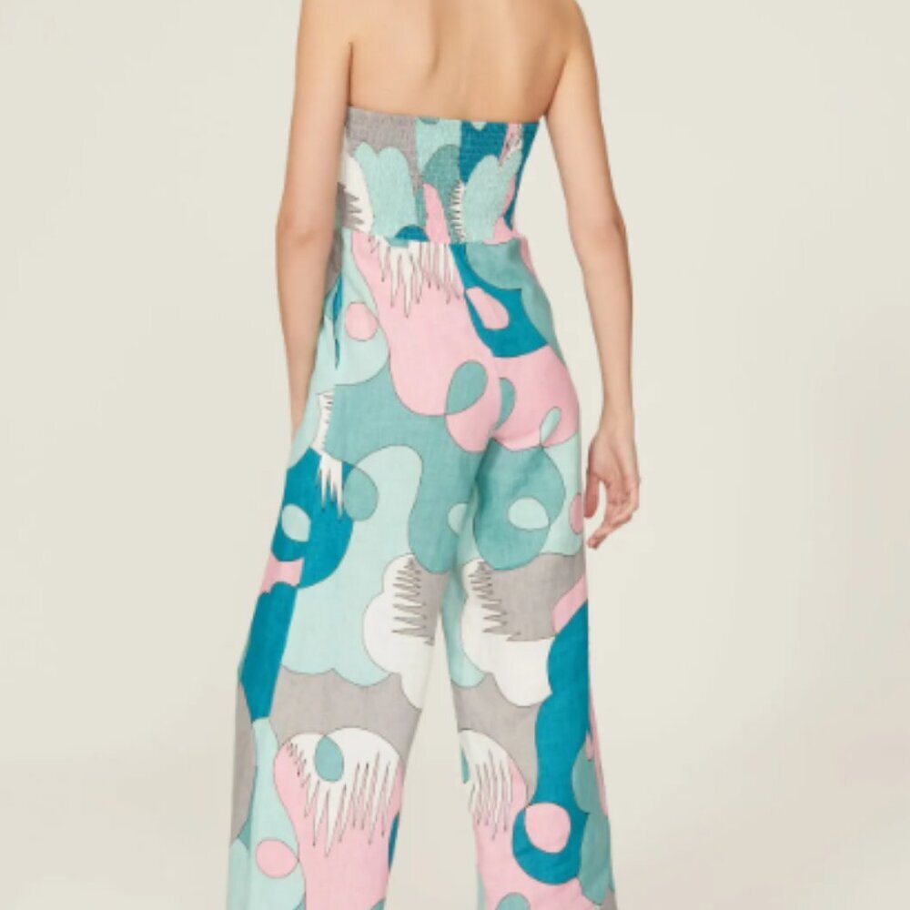S/W/F Sweetheart Halter Linen Jumpsuit - Size S - Picture 3 of 10